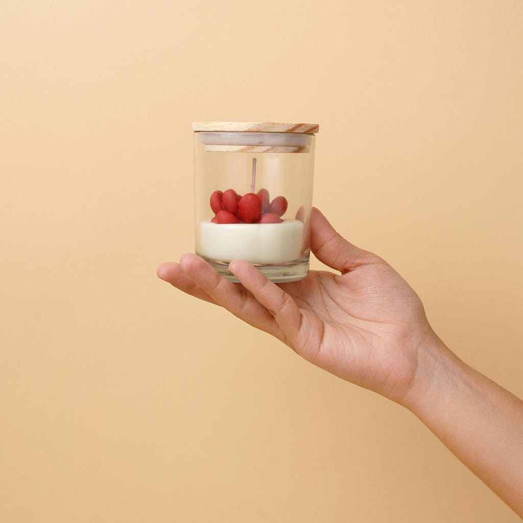 Candle with flower detail