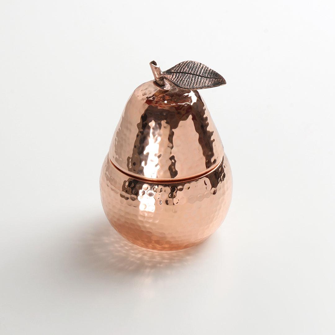 Metal jar - pear