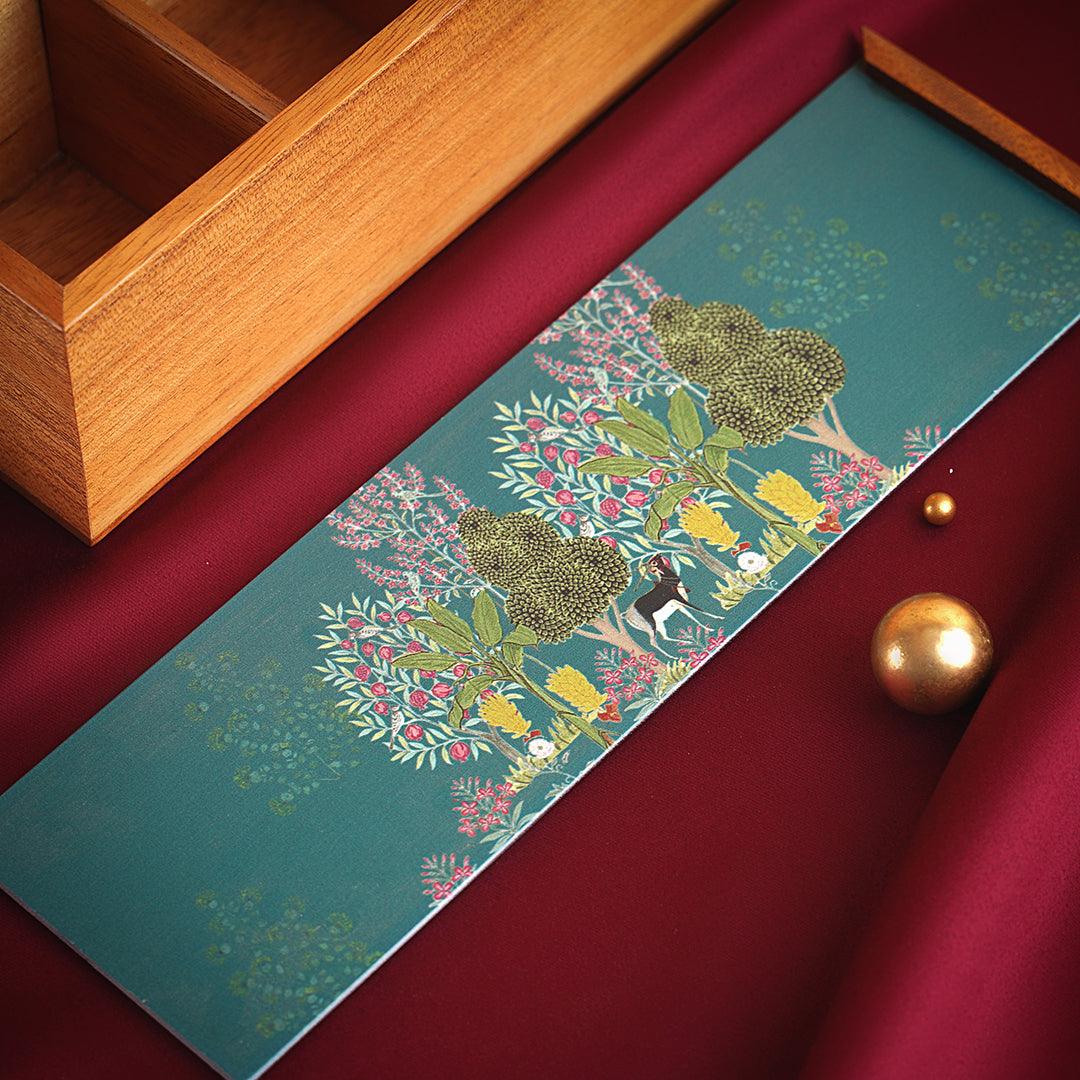 Wooden organizer box with lid