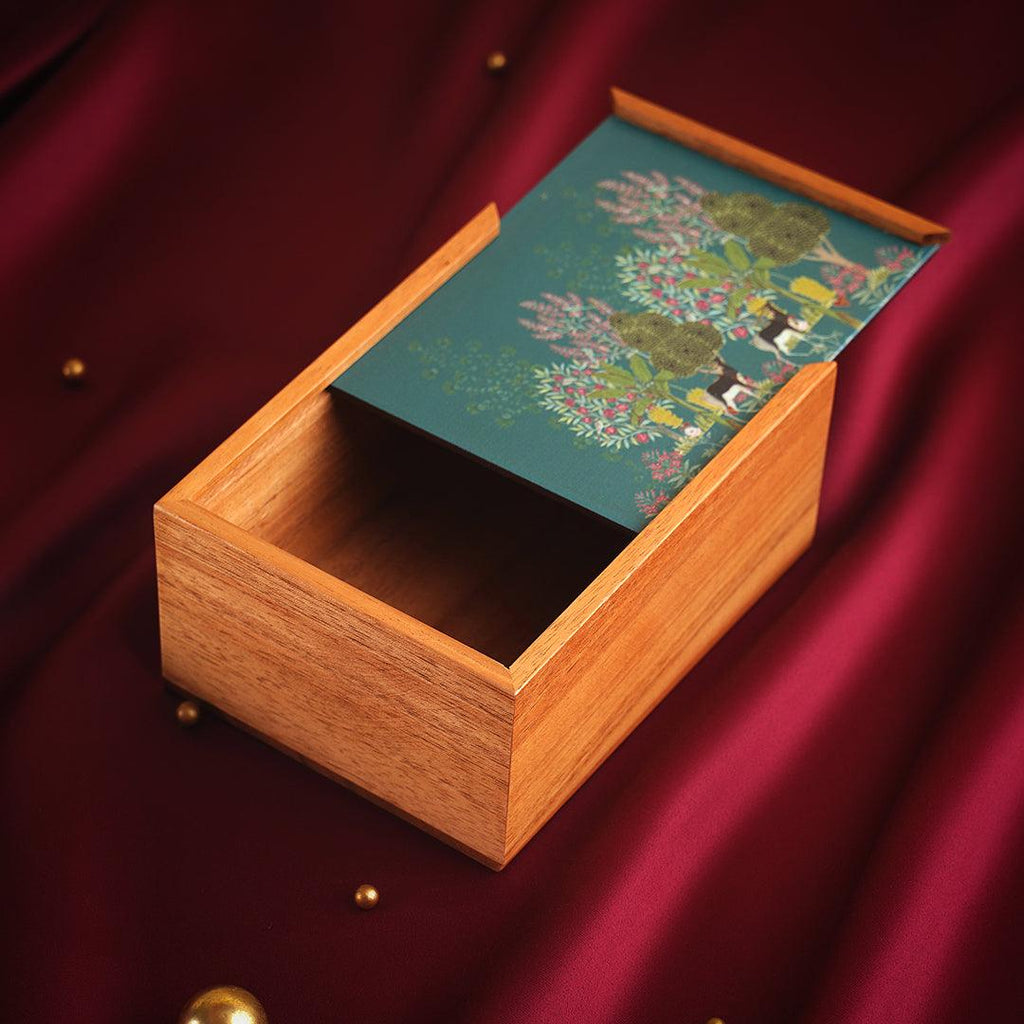 Wooden box with lid