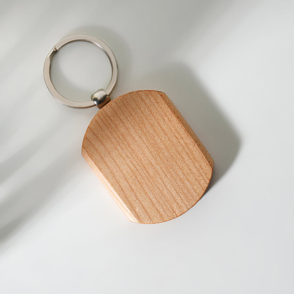 Keychain – Wooden Hexagon