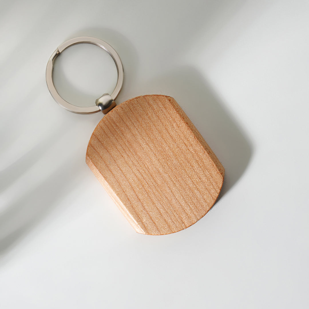Keychain – Wooden Hexagon